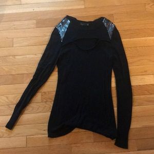 Cutout sequined sweater